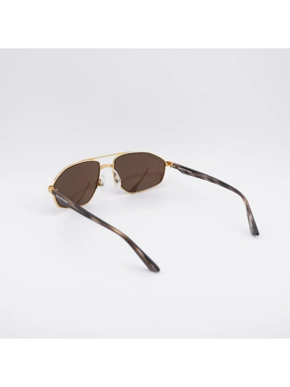 Balenciaga BB0012S 002 Unisex Sunglasses Gold Aviator Frame, Brown Lenses